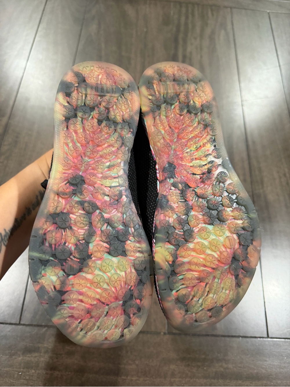 NOBULL Black Knit Trainers with Multicolor Floral Midsole - Picture 9 of 12